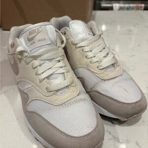 Nike Air Max White and Tan Sneakers